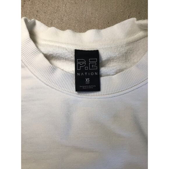 P. E Nation Women Sweatshirt Sz. XS  Cream/ Gold EUC Sporty Casual Comfortable - Picture 12 of 14